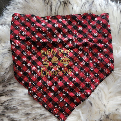 Balls deep in Christmas pet bandana